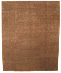 Hand-knotted Brown Wool Baja Rug (9' x 12')