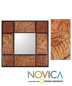 Worldstock Leather-Framed Mirror