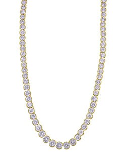 14k Gold Overlay Riviera CZ Diamoness Necklace