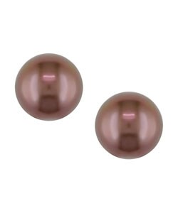 14k Gold Cultured FW Brown Pearl Earrings (9-10mm)