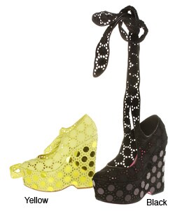 Betsey Johnson Astrid Sequined Platform Wedges