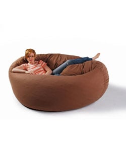Zoe 6-foot Mocha Cocoon Beanbag Chair