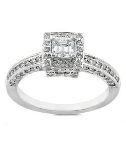 14k White Gold 1ct TDW Asscher Cut Diamond Ring (H-I,SI1)