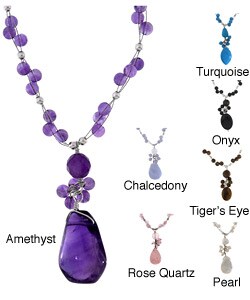 Floating Semi-precious Beads Necklace (USA)