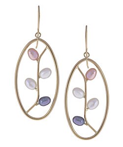 14k Gold Multicolored Zen Pearl Drop Earrings