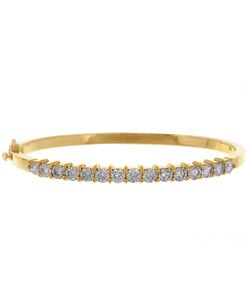 14k Yellow Gold 3ct TDW Diamond Bangle (H-I, SI2)