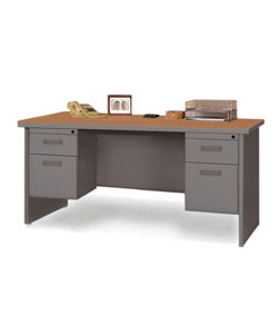 Marvel 60-inch Double Pedestal Steel Desk
