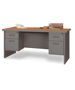 Marvel 60-inch Double Pedestal Steel Desk