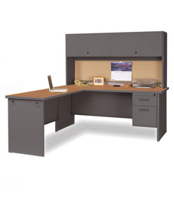 Marvel 72-inch Single Pedestal Steel Desk with Return