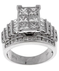 14k White Gold 3ct TDW Diamond Ring (G-H, I1-I2)