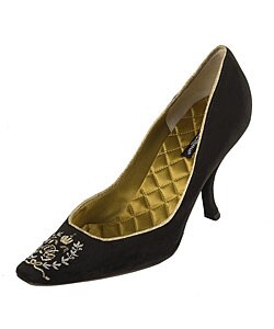 Dolce & Gabbana Black Velvet 'DG' Pumps