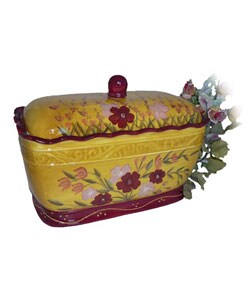 Floral Garden Hand Painted Toast / Bread Jar