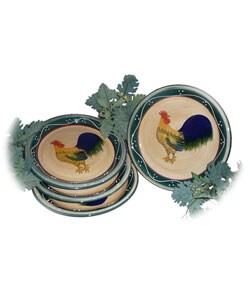 Classic Rooster Collection 4-piece Plate Set