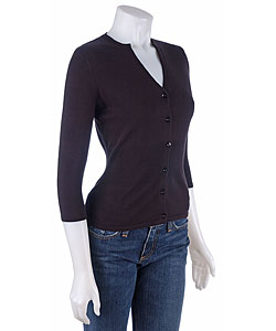 Kersh Split Neck 3/4 Sleeve Cardigan