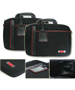 Black/Red Briefcase fits 17-inch Laptop Computer