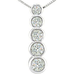 14k White Gold 1/4ct TDW Diamond Journey Necklace (H-I,I1-I2)