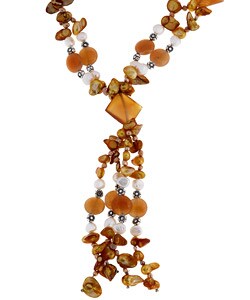 Fiery FW Pearl, Aventurine and Agate Necklace