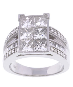 14k White Gold 3ct TDW Diamond Engagement Ring (G-H, I1)