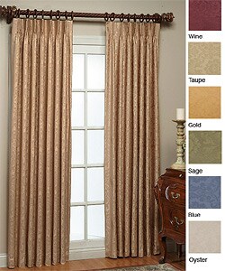 Thermal Room-darkening Damask Pinch Pleated Panel Pair (84 in. x 48 in.)