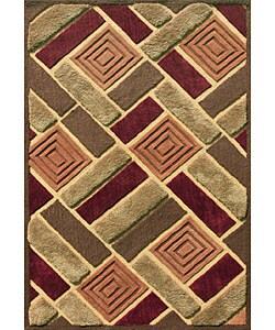 Hand-tufted Estelle Brown/ Burgandy Area Rug (7'6 x 9'6)