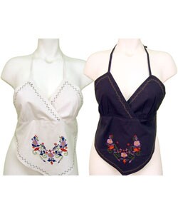 Passport Embroidered Halter Top (2 Pack)