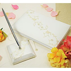 Sparkling Entwined Guest Book and Pen