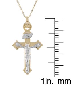 10k Gold Two-tone Crucifix Necklace