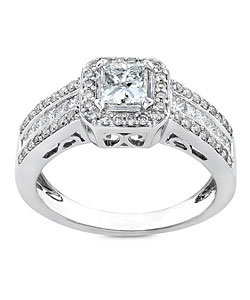 14k White Gold 1 1/4ct TDW Diamond Engagement Ring