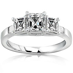 14k Gold 1ct TDW Asscher Diamond Engagement Ring (H-I, SI)
