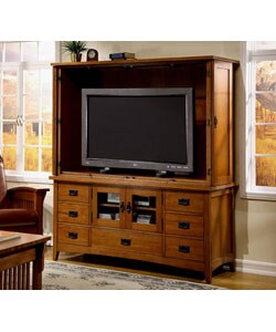 American Craftsman Design Plasma Console and Hutch