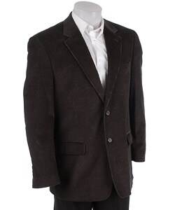 Bill Blass Dark Grey Corduroy 2-button Blazer