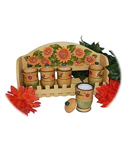 Sunflower Garden Hand-painted Sunflower Spice Rack