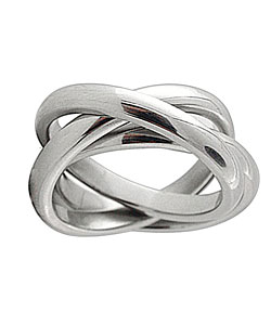 Stainless Steel Three Band Interlocking Ring (Case of 2)
