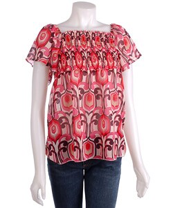 BW Studio Women's Elastic Smock Tunic Top