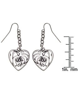 Pewter Heart Medallion Earrings