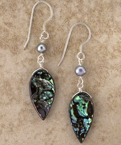 Dangling Abalone Teardrop Earrings (USA)