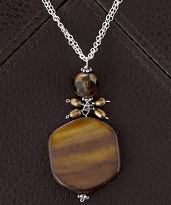 Brown Shell & Glass Bead Necklace (USA)