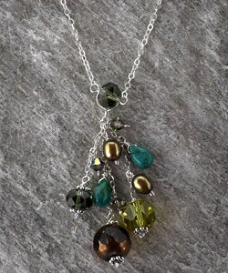 Earthtone Dangling Pendant Necklace (USA)