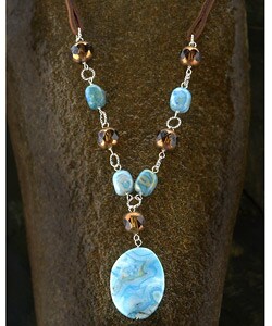 Crazy-lace Agate & Suede Necklace (USA)