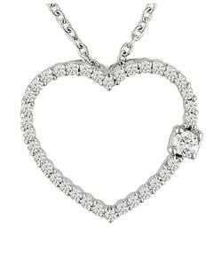 18k Gold 1/2ct Diamond Heart Pendant Necklace