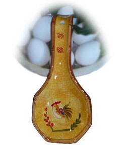 Sunshine Rooster Hand Painted Spoon Rest