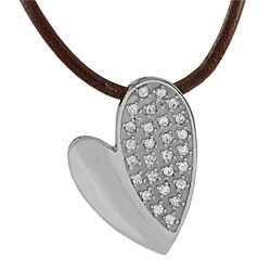 Stainless Steel Cubic Zirconia Heart Necklace