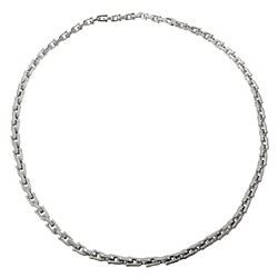 Stainless Steel Heavy Polished and Satin Necklace
