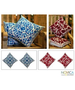 'Floral' Cushion Covers (Set of 2) (India)