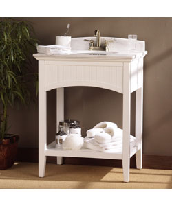 Clairemont White Vanity Sink with Marble Top