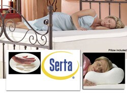Serta 2-inch Memory Foam Mattress Topper with Contour Pillows