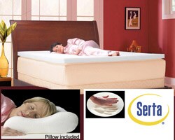 Serta 3-inch Memory Foam Mattress Topper with Contour Pillows