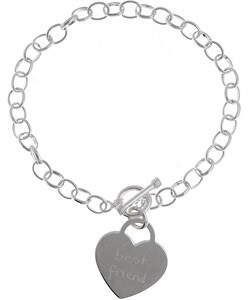 Sterling Silver 'Best Friend' Tween Heart Bracelet
