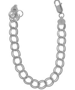 Sterling Silver 8-inch Large Charm Bracelet