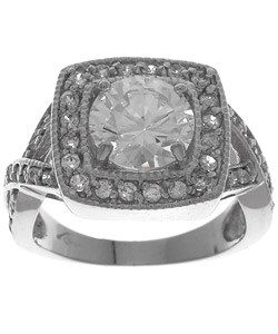 Sterling Silver Round Cubic Zirconia Ring